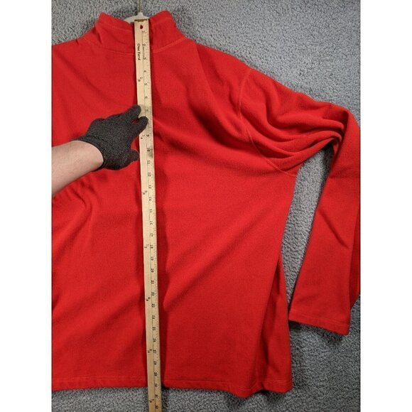 Eddie Bauer First Ascent Fleece Jacket Zip Pullover Mens 2XL Orange Gray Pocket - Picture 7 of 11